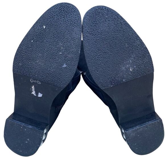 CATHERINE MALANDRINO Black Vegan Suede Over the Knee Pearl Heel Boot 7.5 - Picture 9 of 14